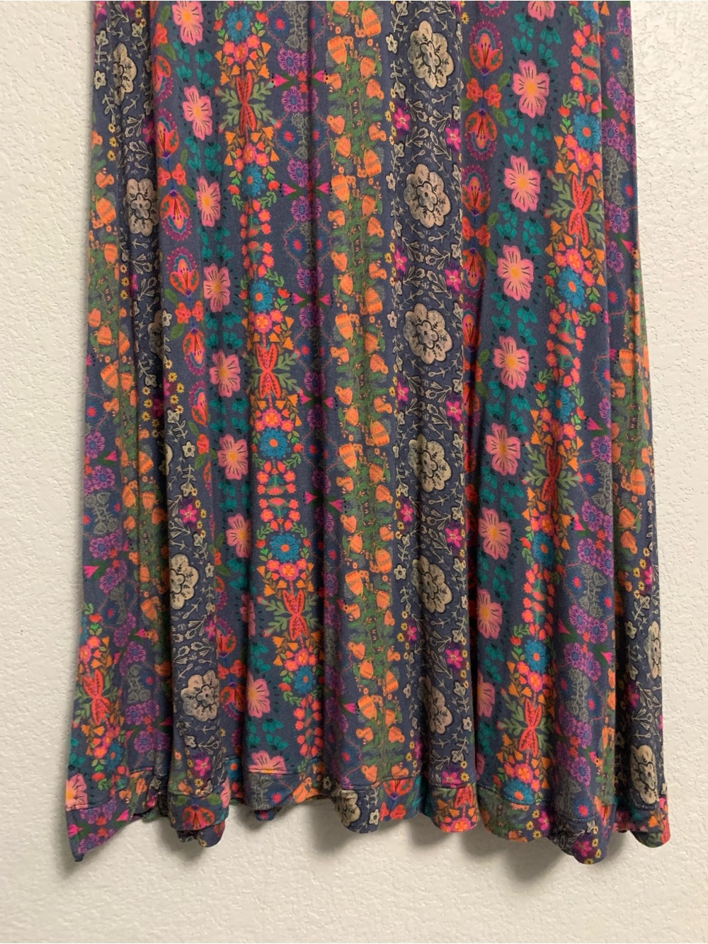 Natural Life Maxi Dress Size M Boho Festival Floral Jersey Short Sleeve Scoop - Picture 7 of 13